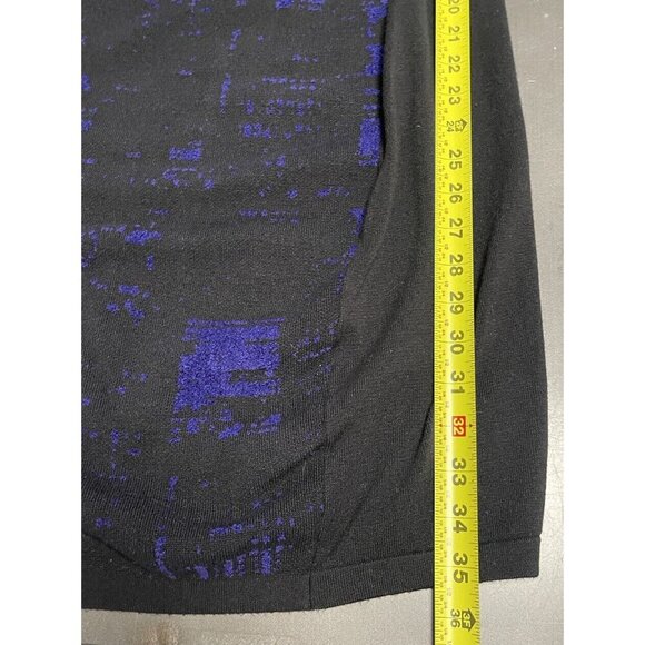 Elie Tahari Design by Nation Sweater Dress Chenille Mix Knit Black Blue Combo - Picture 10 of 12